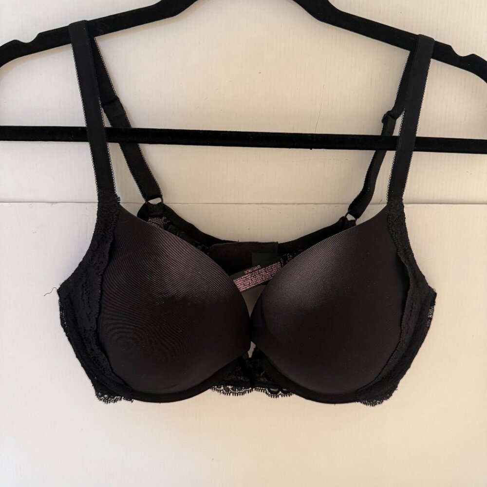 Victoria's Secret Black Satin and Lace bra